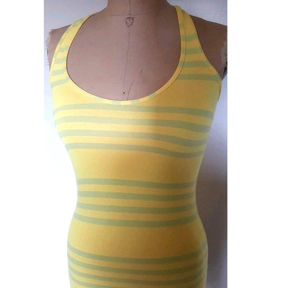 Lululemon Cool Racerback in Ocean Stripe mellow lemon yellow striped tank top 4 - Picture 5 of 13